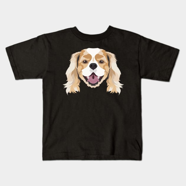 Smiling Cavalier King Charles Spaniel Kids T-Shirt by GreenOptix